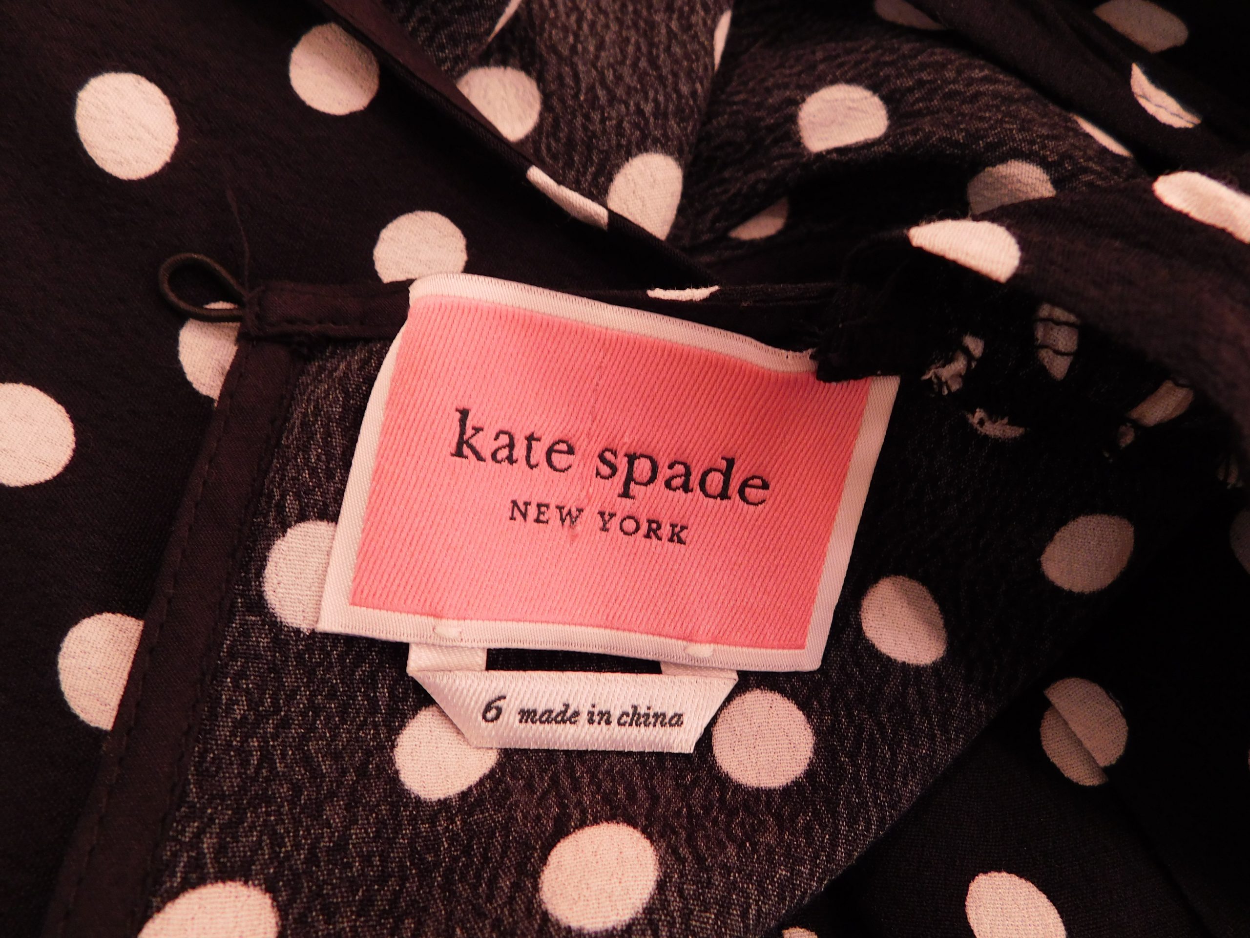 KATE SPADE NEW YORK Women's Black White Polka Dot Print V-Neck Jumpsuit Sz 6 - Image 6