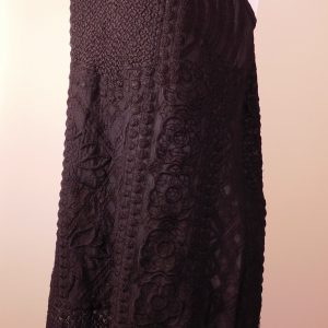 YOANA BARASCHI for ANTHROPOLOGIE Women's Black Crochet Lace Sleeveless V-Neck Mini Dress M