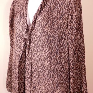 TALULA Women's Black Floral Long Sleeve V-Neck Blouse Sz M