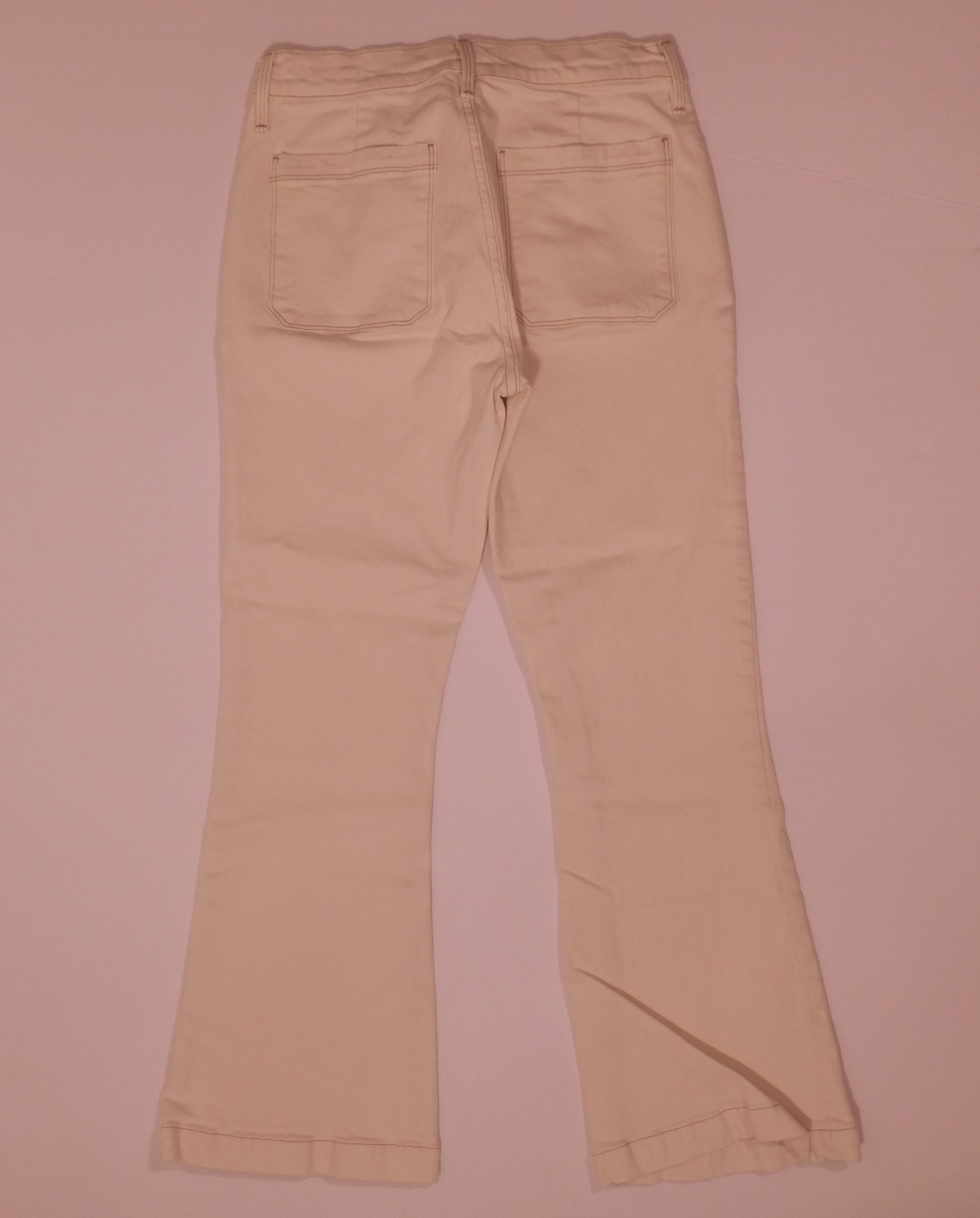 FRAME Women's Ecru Le Bardot Crop Flare Jean Sz 26 - Image 6