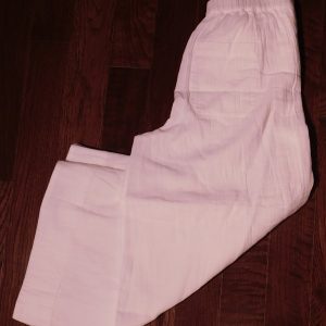 ME+EM Women's White Wide Leg Pull On Tie Front Cotton Pant Sz 8 ($145)