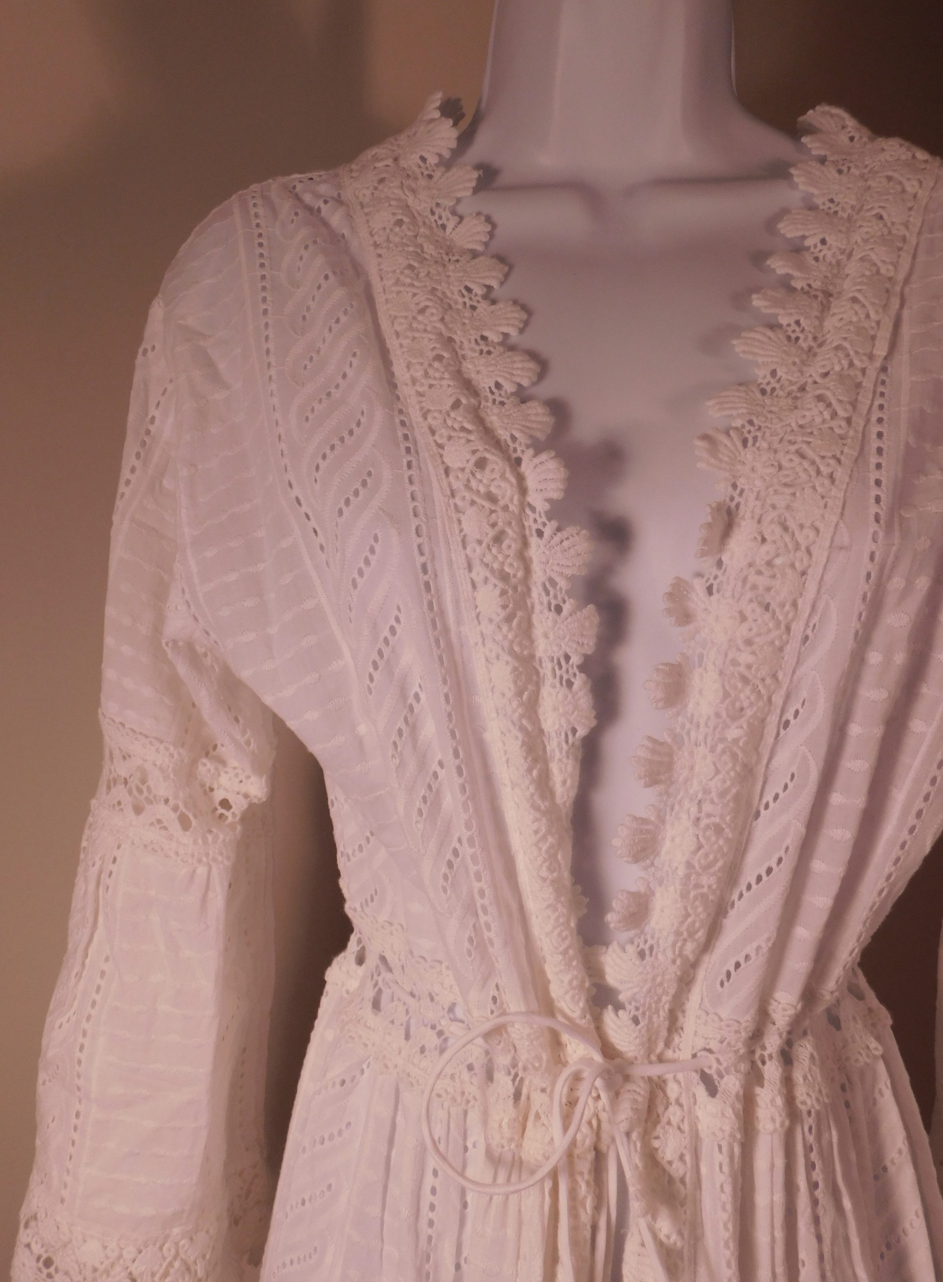 MELISSA ODABASH NWT Women's White Robbi Cotton-lace Kaftan Swimsuit Cover-Up Sz S ($319) - Image 4