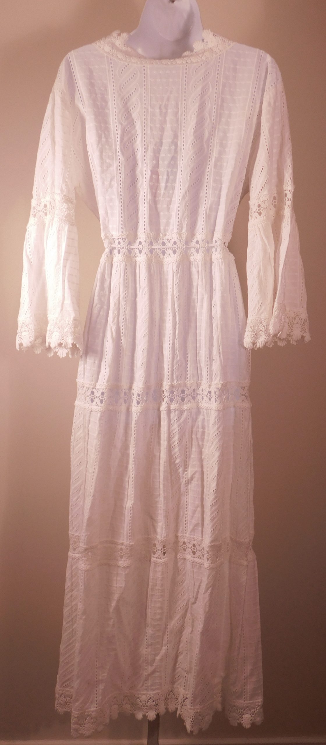 MELISSA ODABASH NWT Women's White Robbi Cotton-lace Kaftan Swimsuit Cover-Up Sz S ($319) - Image 6