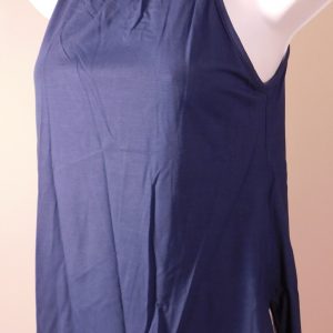 SKEMO BASIC NWT Women's Indigo Blue Sleeveless High Neck Blouse Sz XS ($95)