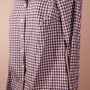 J CREW THOMAS MASON Women's Navy Blue White Gingham Check Button Front Cotton Blouse Sz 6 ($198)