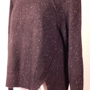 ME+EM Women's Black Speckled Cashmere Removable Neck Long Sleeve Sweater Sz S ($395)