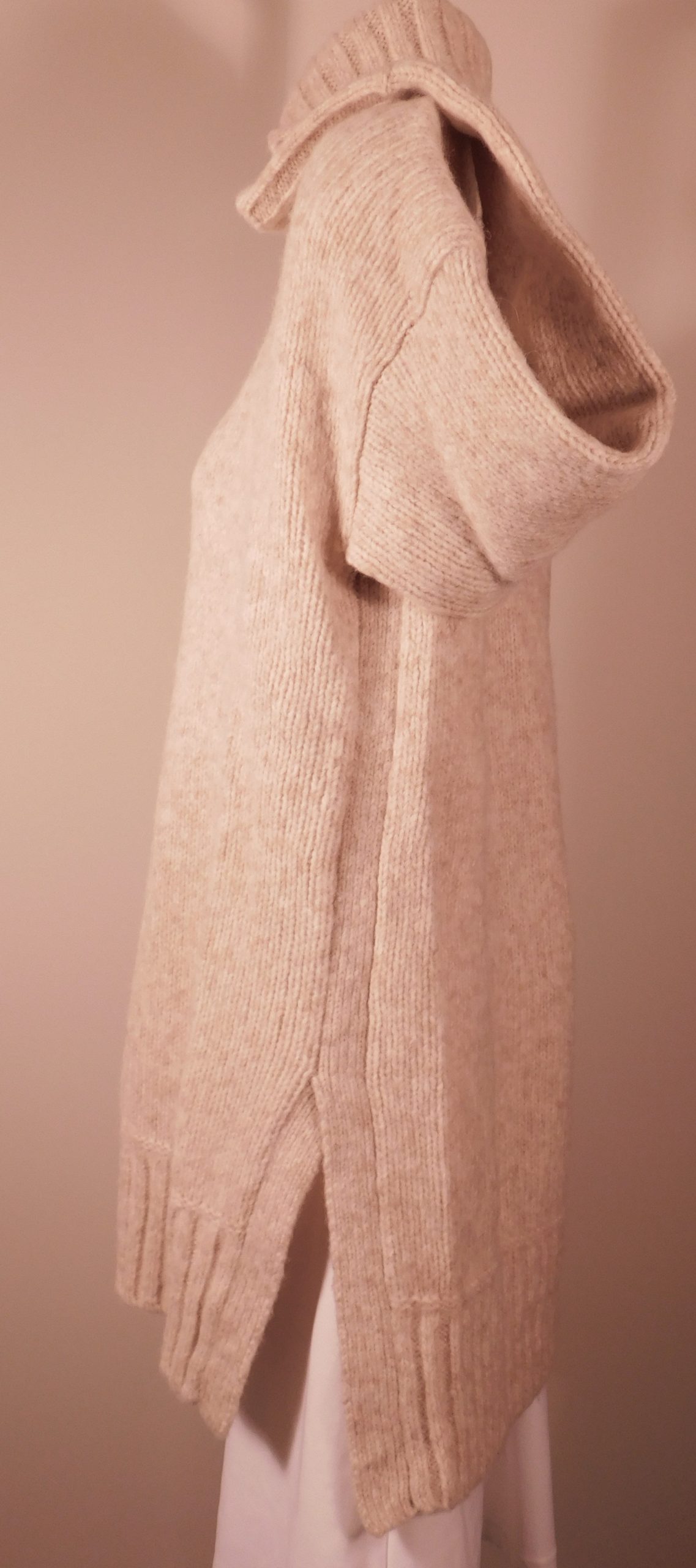 EVERLANE Women's Heather Oatmeal Wool Blend Turtleneck Sweater Sz XS - Image 4