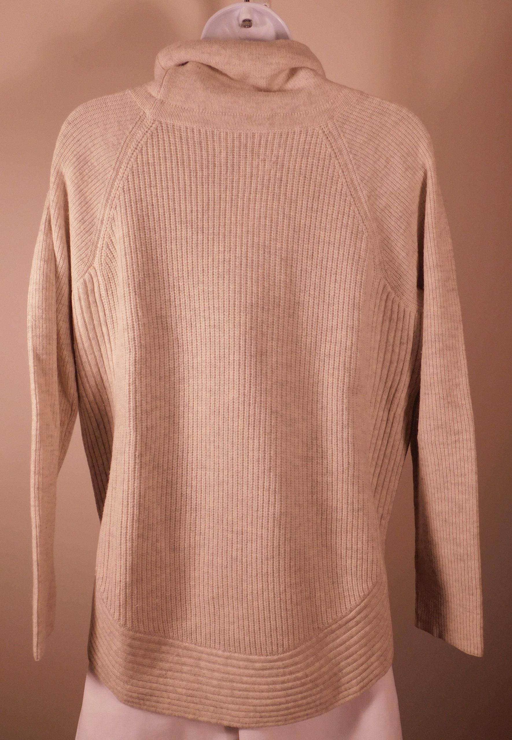 VINCE Women's Heather Gray Wool Cashmere Turtleneck Side Zip Sweater Sz XS - Image 6