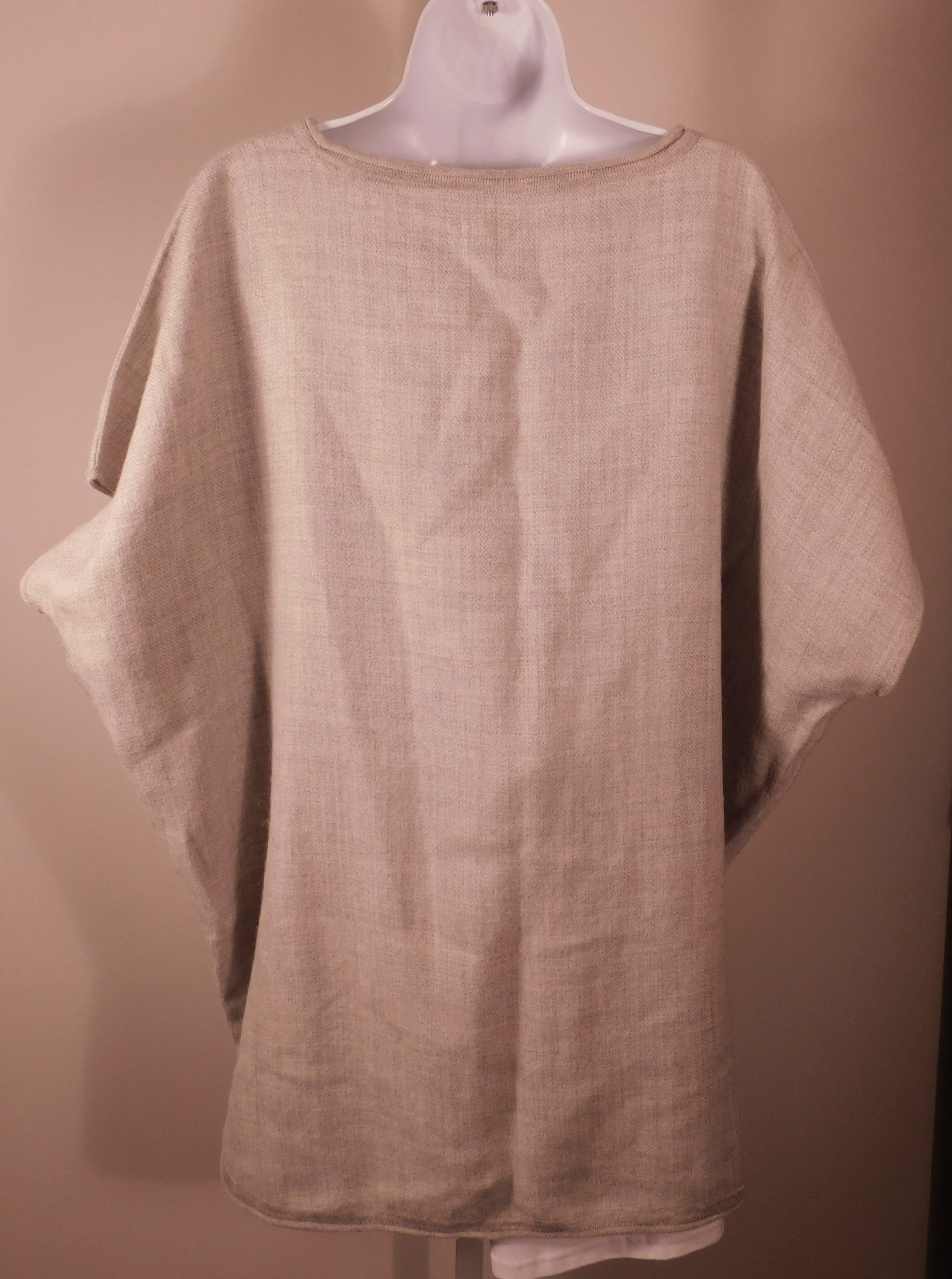 CUYANA Women's Light Heather Gray Short Sleeve Boxy Scoop Neck Baby Alpaca Soft Knit Sweater Sz OS - Image 6