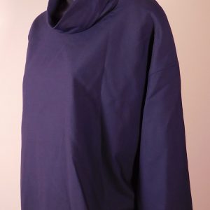 CLUB MONACO Women's Navy Blue Long Sleeve High Neck Wool Blend Tunic Blouse Sz XS