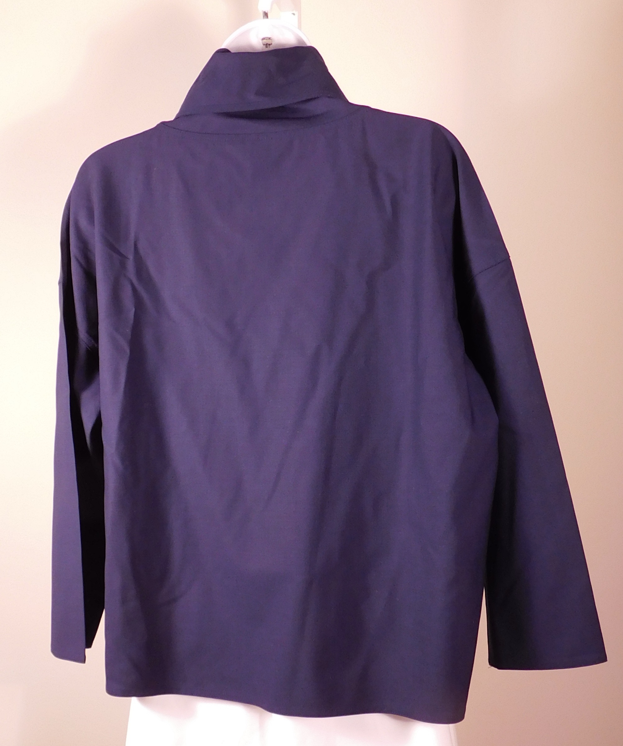 CLUB MONACO Women's Navy Blue Long Sleeve High Neck Wool Blend Tunic Blouse Sz XS - Image 5