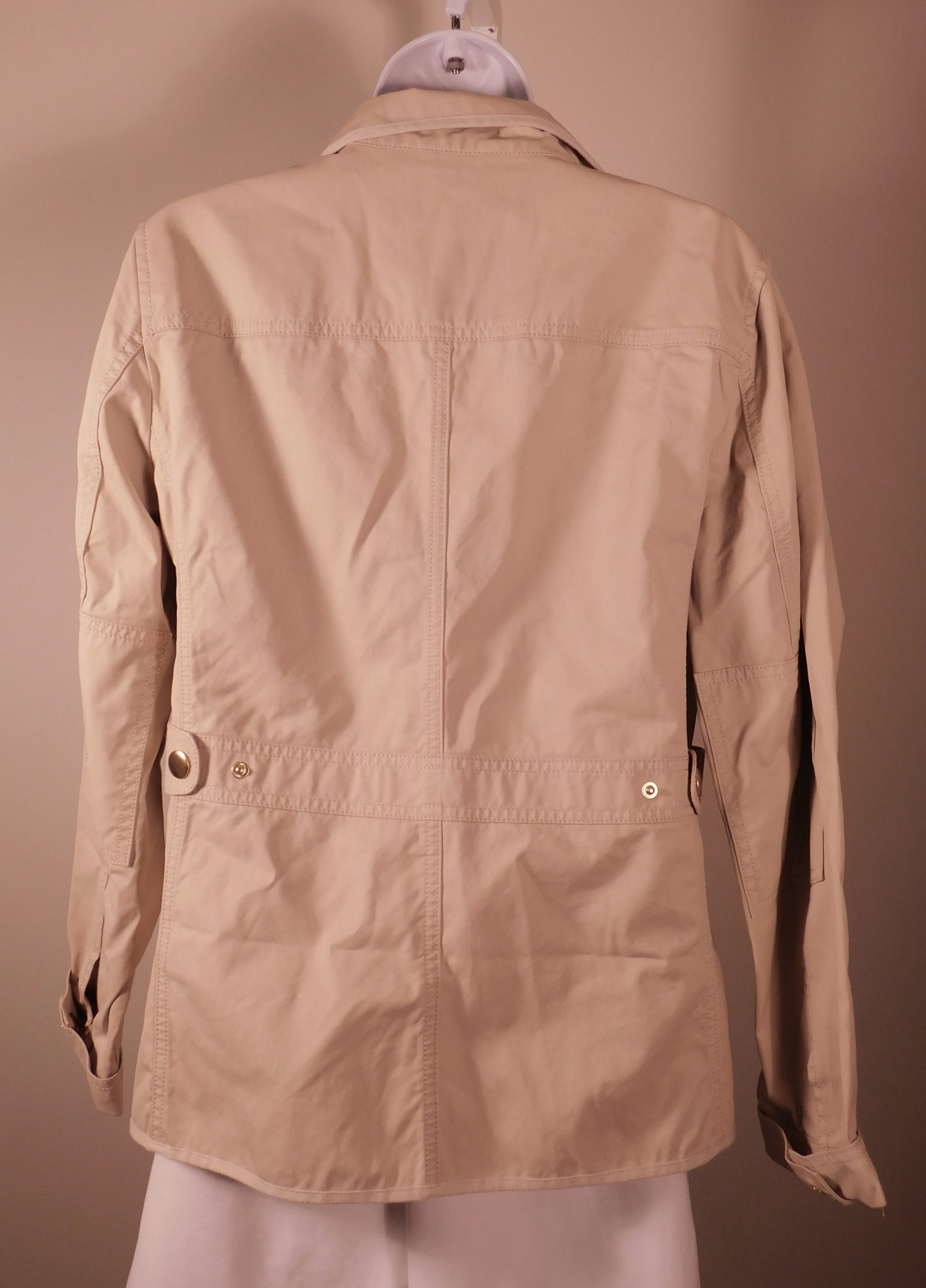 J CREW Women's Tan Light Weight Zip Front Cotton Jacket Sz M - Image 6