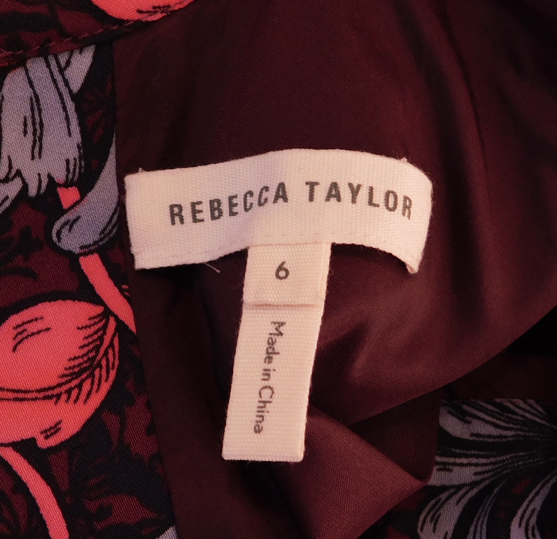 REBECCA TAYLOR Women's Multi Floral Mock Neck V-Back Long Sleeves Sheath Dress Sz 6 - Image 7