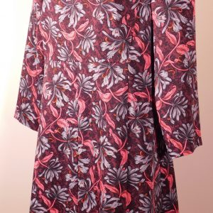 REBECCA TAYLOR Women's Multi Floral Mock Neck V-Back Long Sleeves Sheath Dress Sz 6