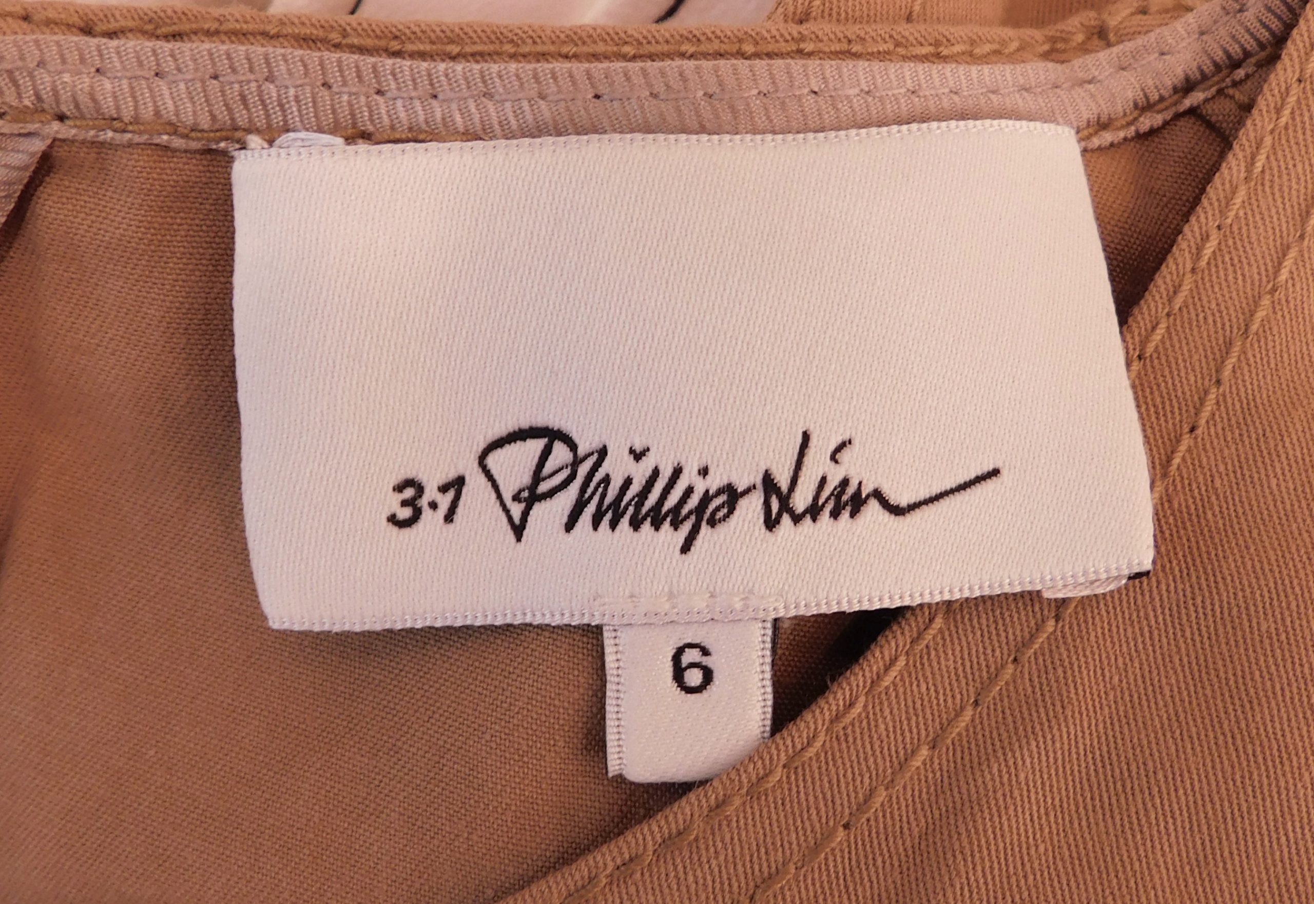 3.1 PHILLIP LIM Women's Ocre Cotton Poplin Scoop Neck Sleeveless Dress Sz 6 ($550) - Image 7