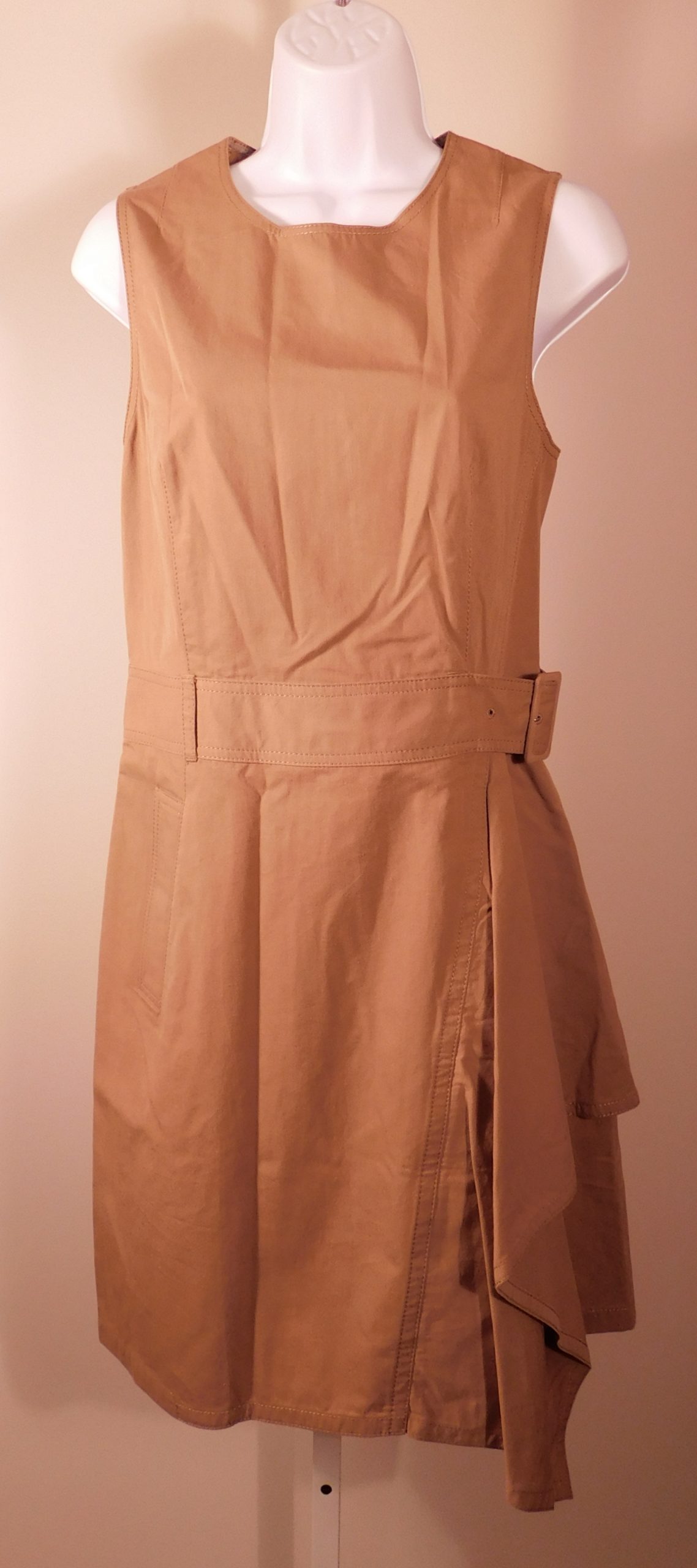 3.1 PHILLIP LIM Women's Ocre Cotton Poplin Scoop Neck Sleeveless Dress Sz 6 ($550) - Image 5