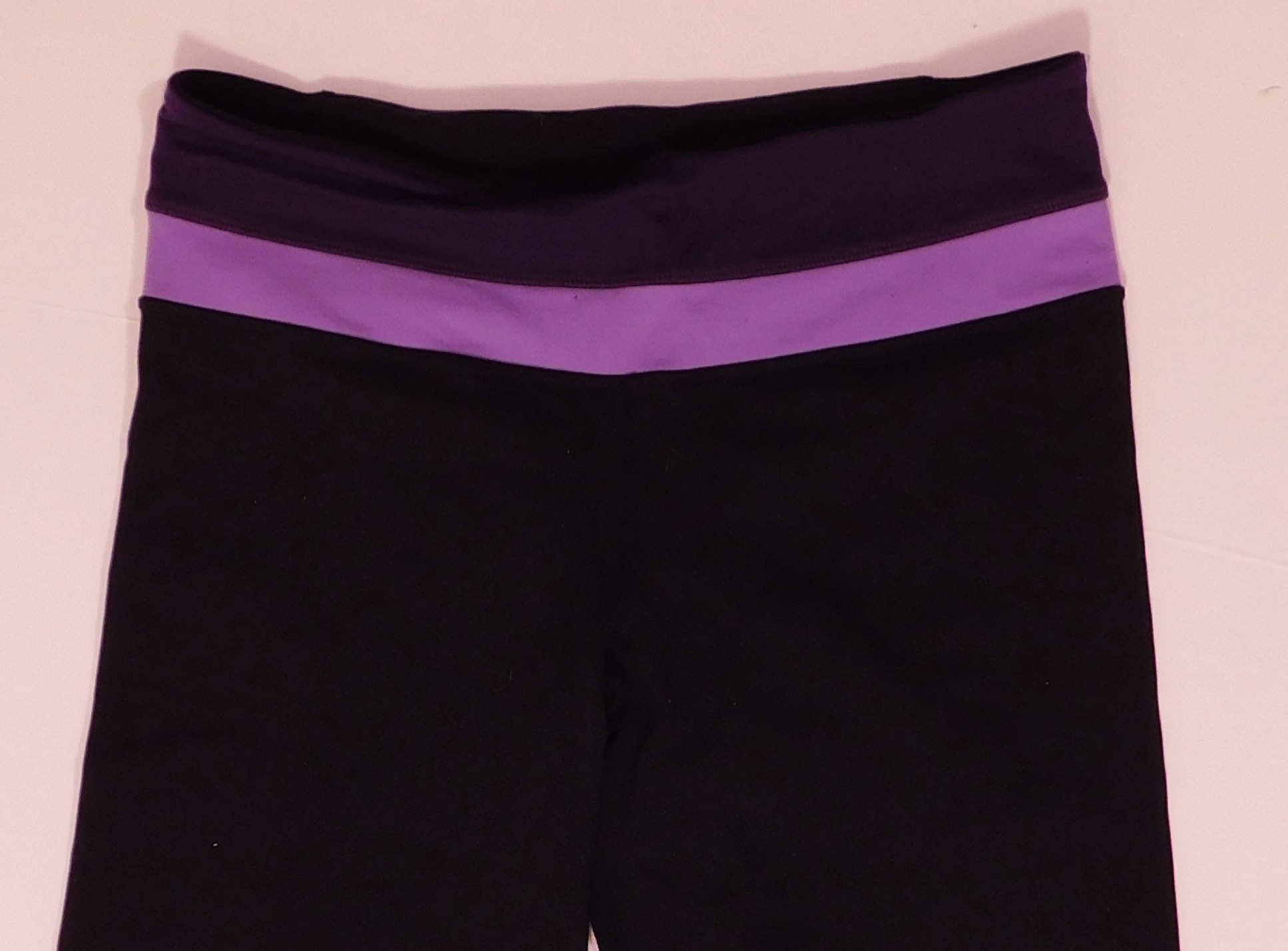 LULULEMON ATHLETICS Black W Purple Waist Wide Leg Groove Pant Sz 6 - Image 4