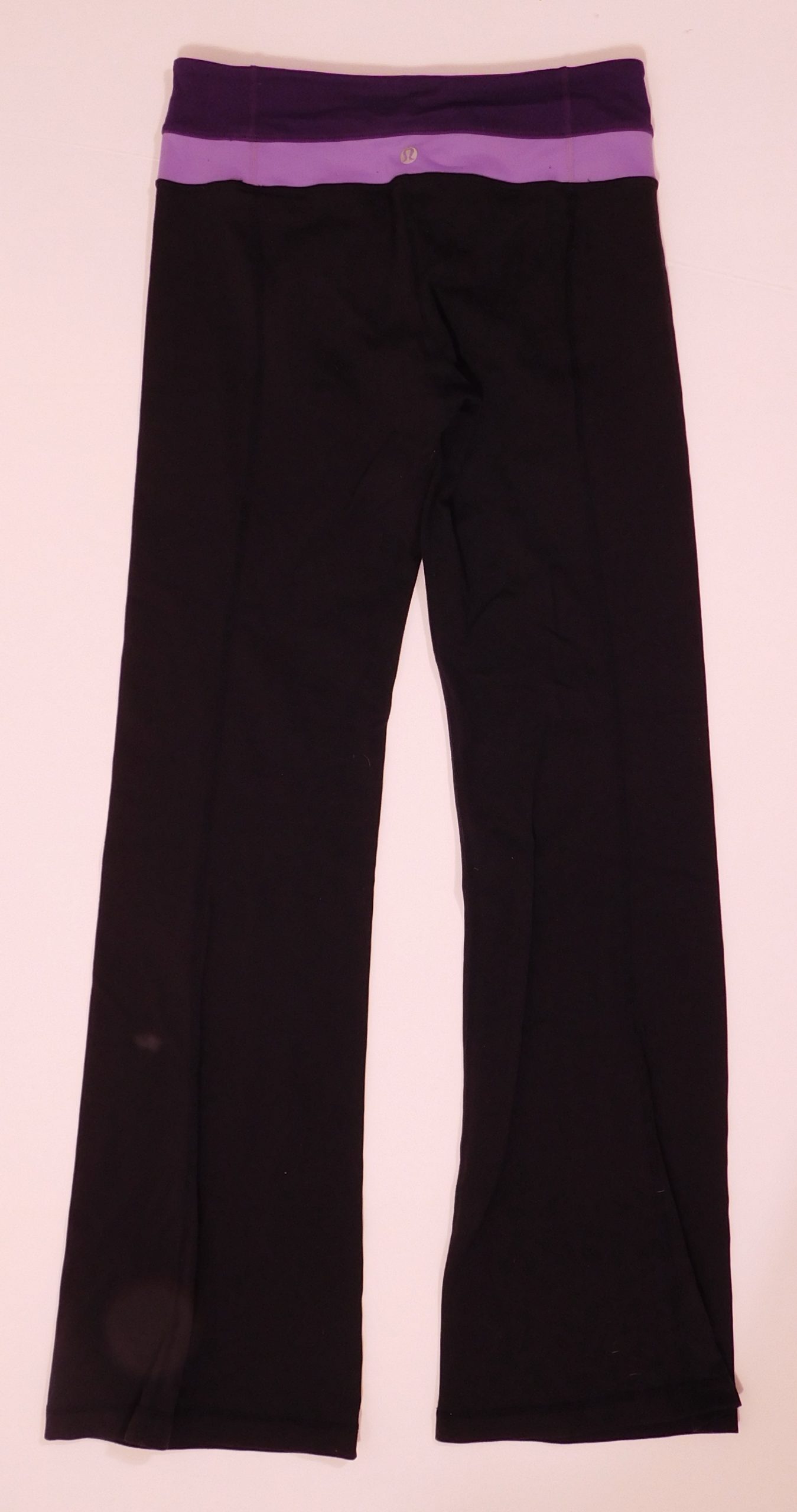 LULULEMON ATHLETICS Black W Purple Waist Wide Leg Groove Pant Sz 6 - Image 5