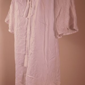 MANTARAY Women's White V-Neck Embroidered Trim Short Sleeve Shift Dress Sz S