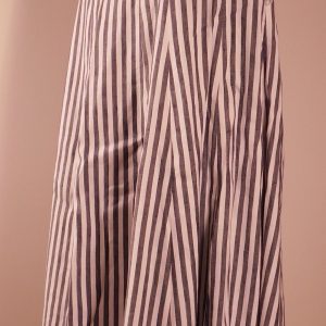 MAEVE for ANTHROPOLOGIE Women's Slate Blue White Stripe Sleeveless Linen Blend Fit N Flare Dress 10