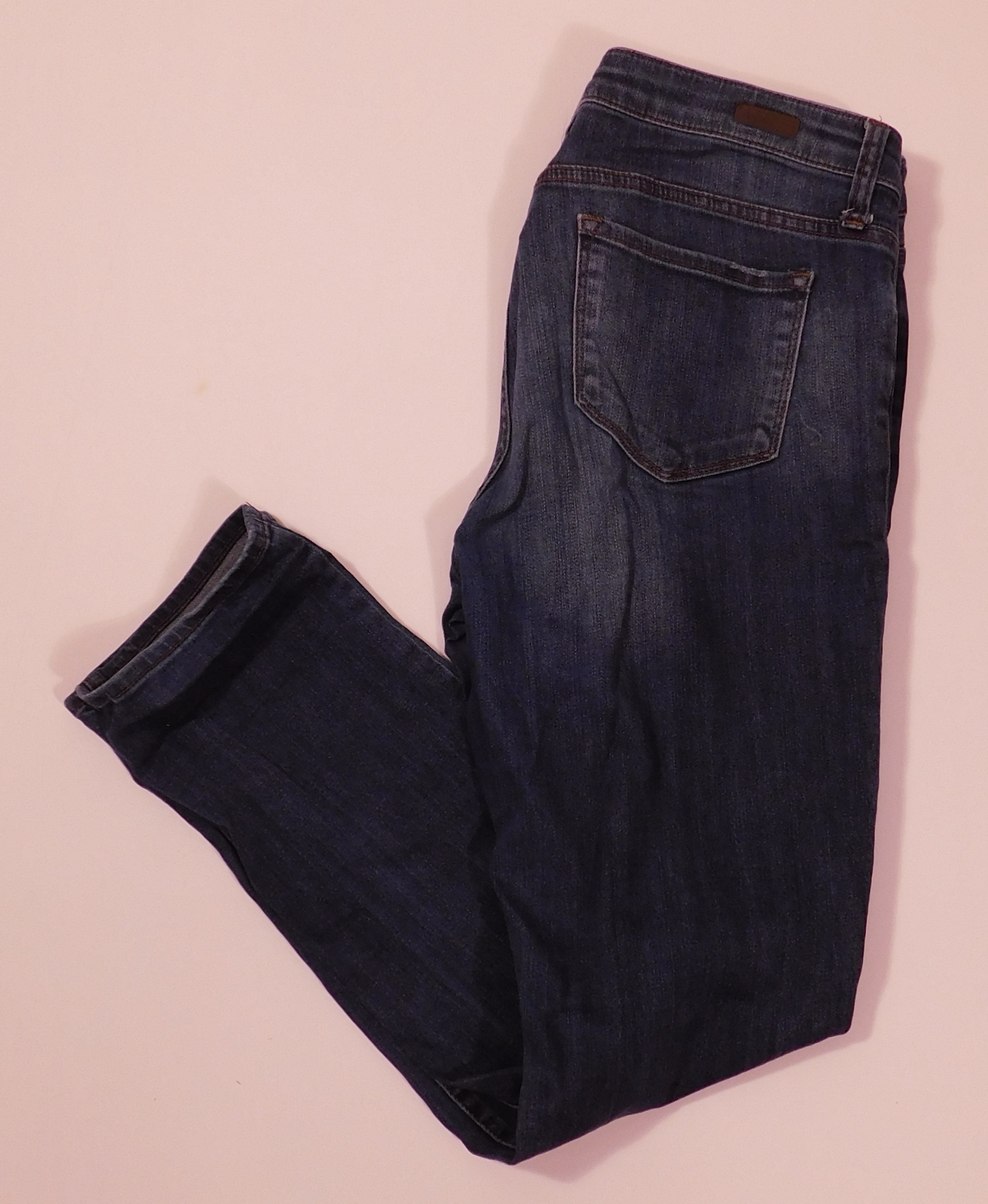 KUT FROM THE SAME KLOTH Women's Medium Wash Blue Cotton Stretch Straight Leg Distressed Jean Sz 10