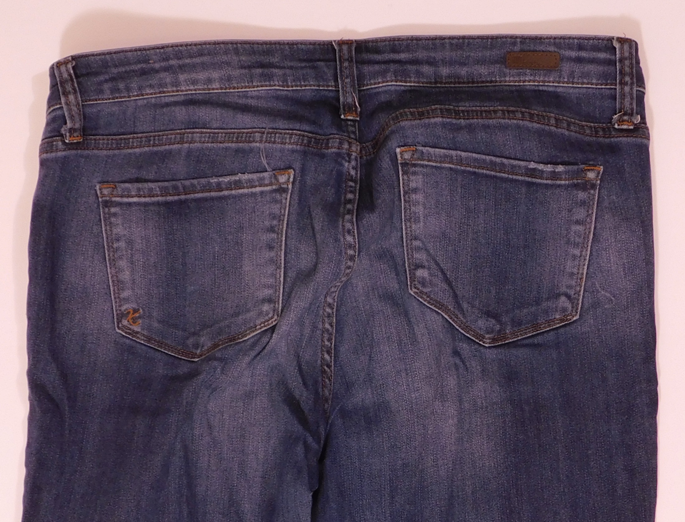 KUT FROM THE SAME KLOTH Women's Medium Wash Blue Cotton Stretch Straight Leg Distressed Jean Sz 10 - Image 7
