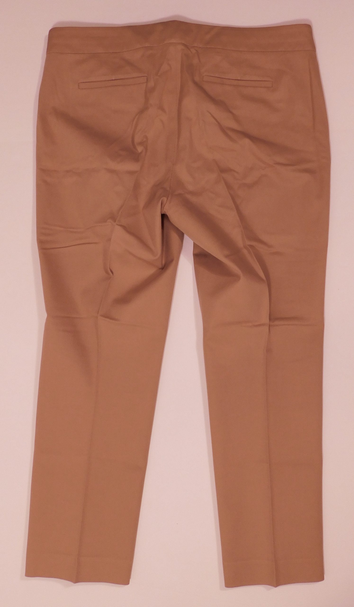 J CREW Women's Camel Cotton Stretch Flat Front Cropped Campbell Pant Sz 10 - Image 5