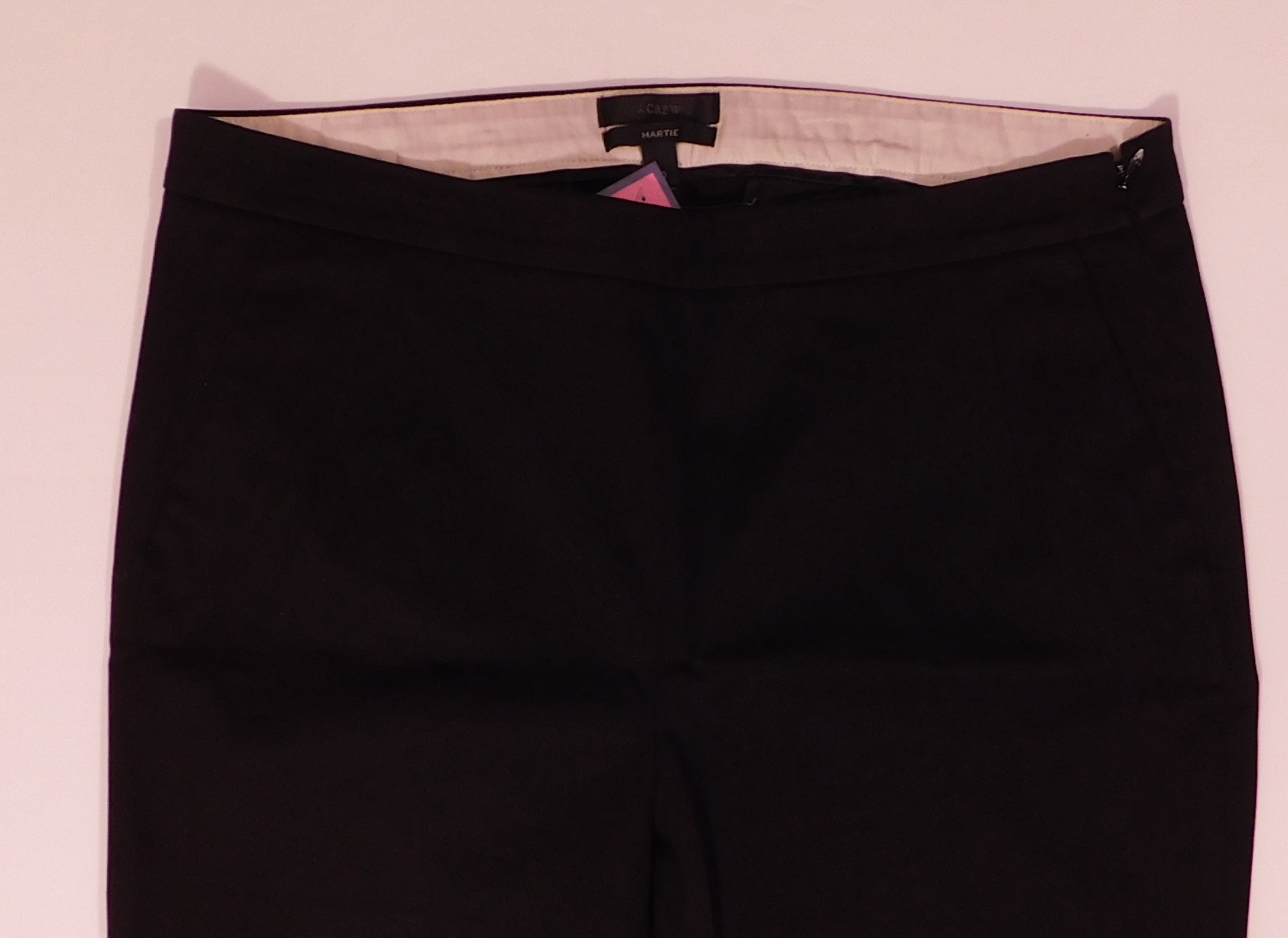 J CREW Women's Midnight Blue Cotton Stretch Martie Side Zip Flat Front Slim Crop Pant Sz 10 - Image 3