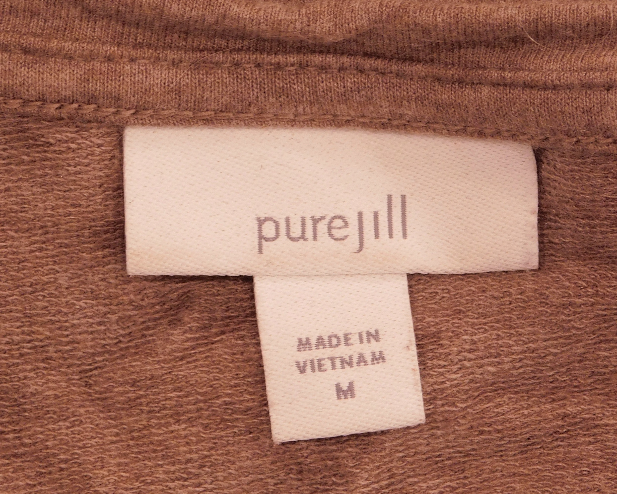 PURE JILL BY JJILL Women's Heathered Brown 3/4 Sleeve Scoop Neck Jersey Knit Dress Sz M - Image 6
