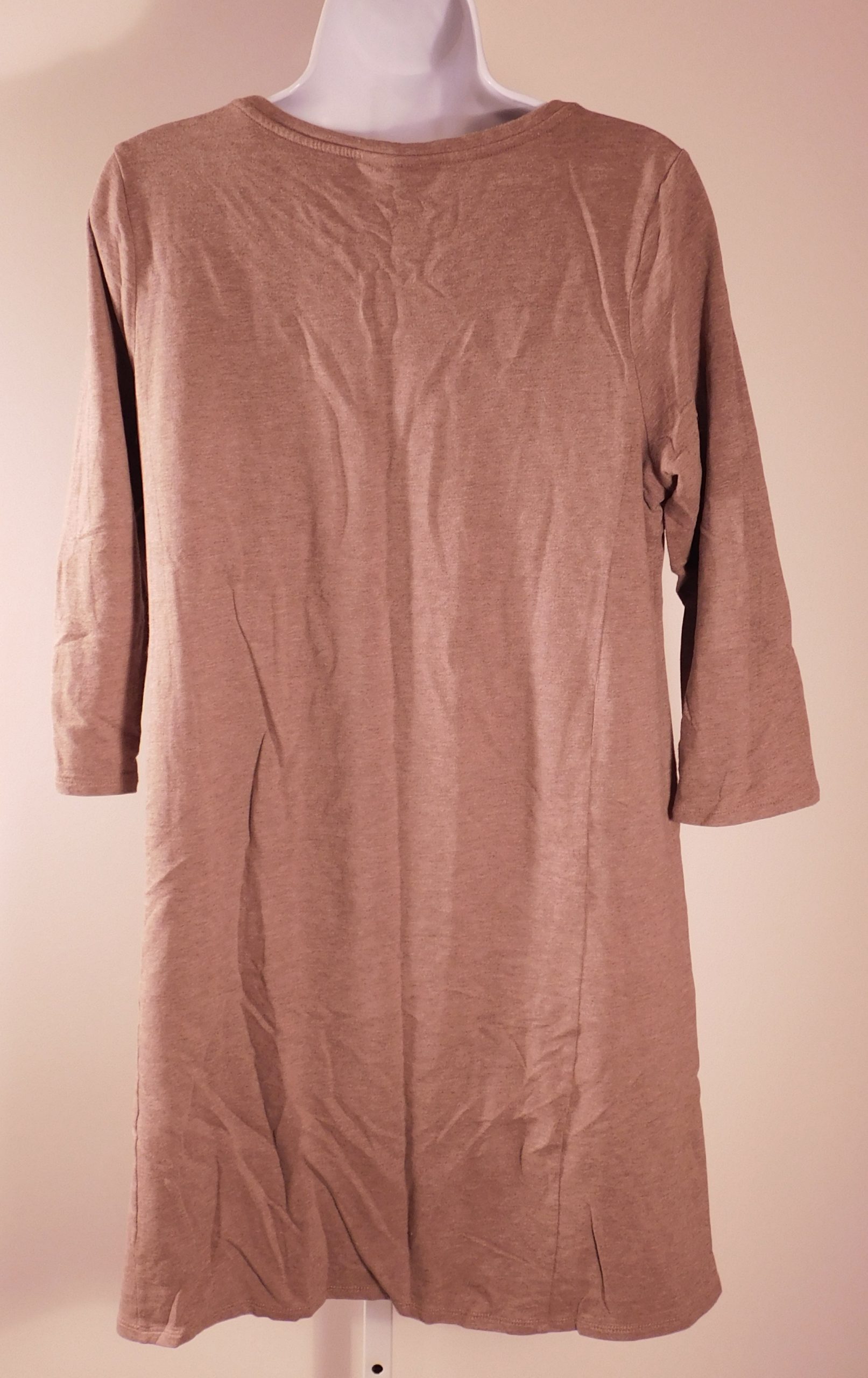 PURE JILL BY JJILL Women's Heathered Brown 3/4 Sleeve Scoop Neck Jersey Knit Dress Sz M - Image 5