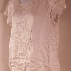 PURE JILL BY J JILL Women's Ivory Short Sleeve 2 Scoop Neck Blouse Sz M