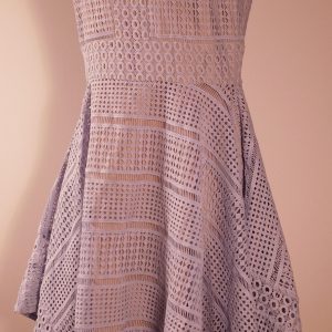 KEEPSAKE Women's Lavender Lace Overlay Scoop Neck Sleeveless Fit And Flare Dress Sz M