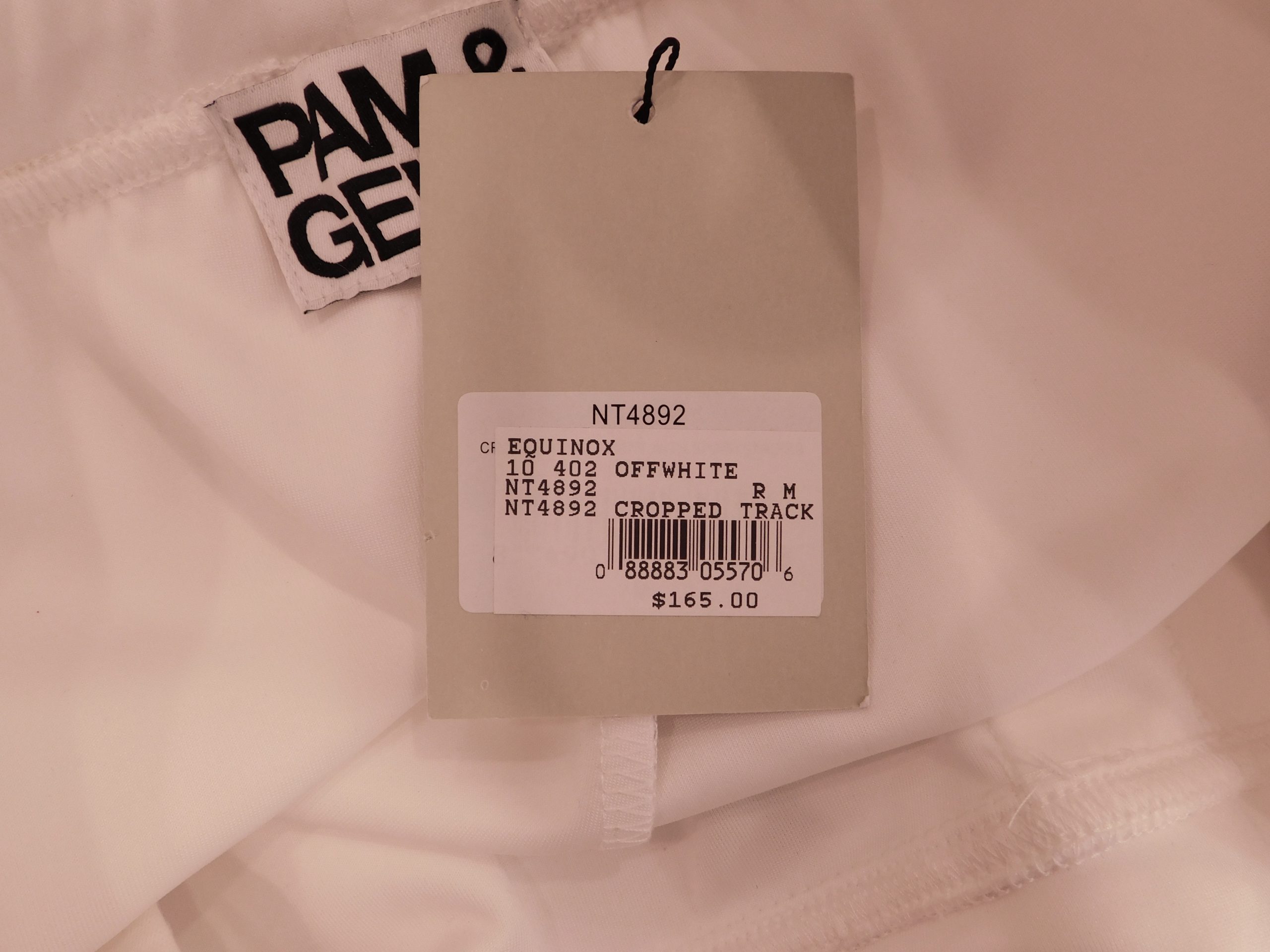 PAM & GELA NWT Woman's Off White Cropped Track Pant Sz M ($165) - Image 9