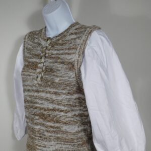 VERONICA BEARD Women's Brown Knitted Vest 3/4 Puff Sleeve Blouse Sz S ($415)