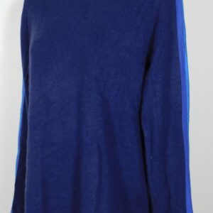 TWO BEES CASHMERE Women's Blue W Contrasting Blue Surf Stripe Cashmere Sweater Sz S ($297)