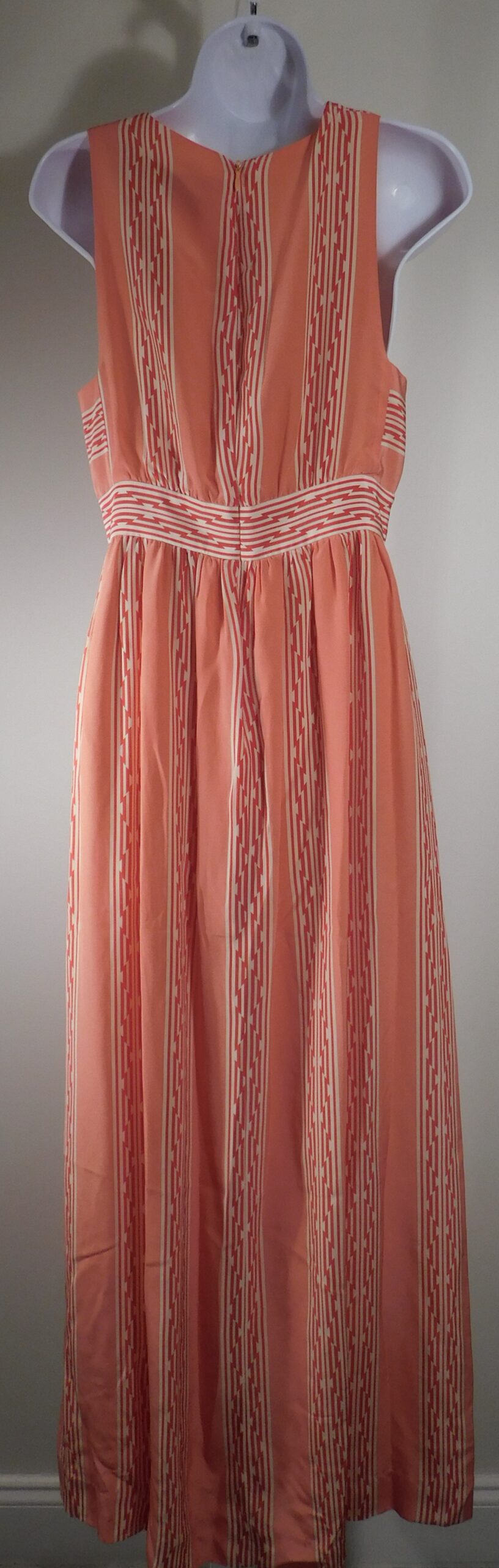 LAUREN MOFFATT for ANTHROPOLOGIE Women's Orange Striped Silk V-Neck Sleeveless Maxi Dress Sz 4 ($300) - Image 5