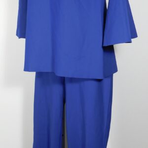 LA PETITE ROBE DI CHIARA BONI Royal Blue Bell Sleeve 2PC Pant Suit Sz 42