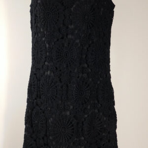 REGINA RUBENS Women's Black Lace Overlay Sleeveless Shift Dress Sz S