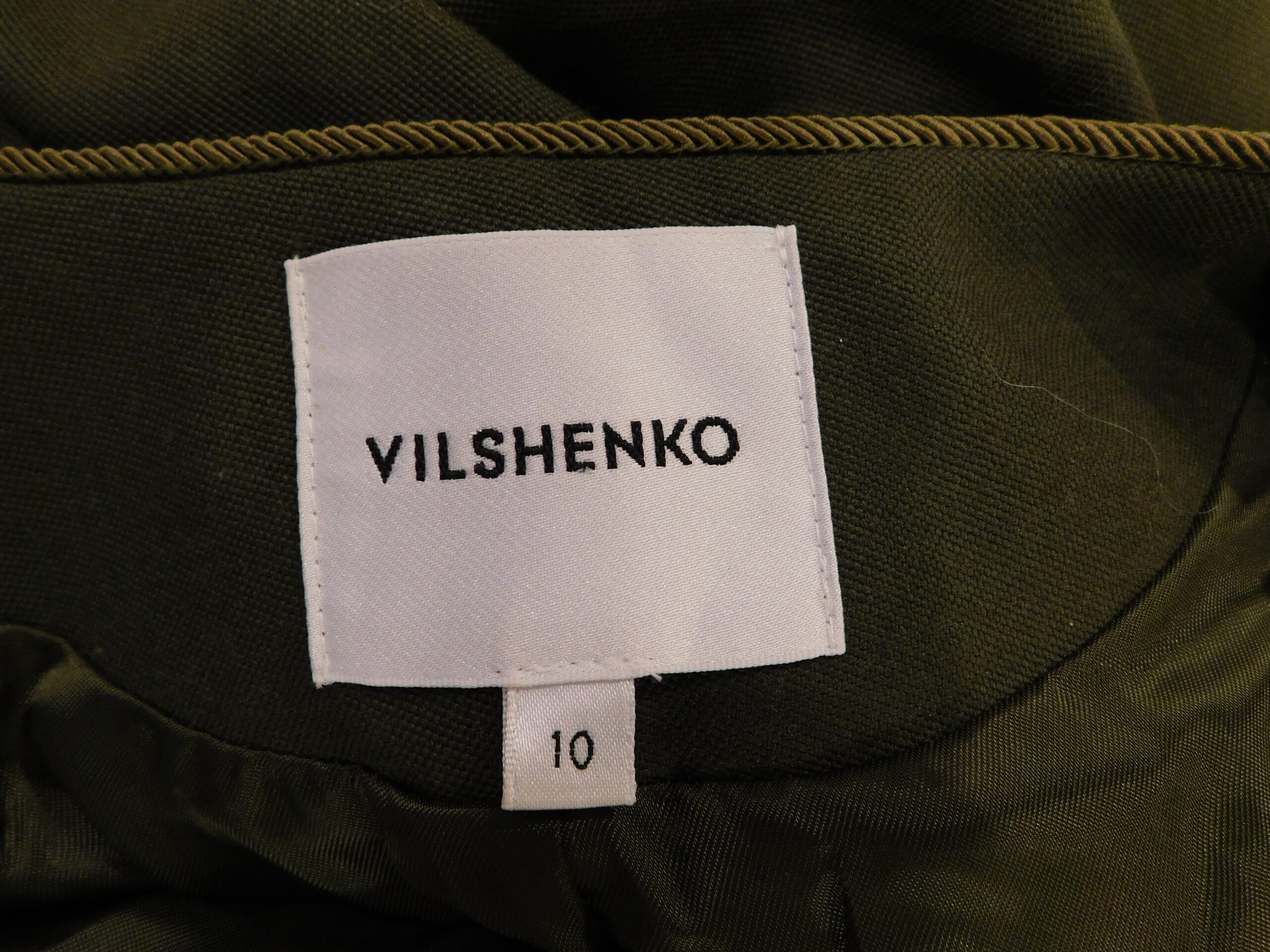 VILSHENKO Women's Green Embroidered Sleeveless Aerin Wool Waistcoat Coat Sz 10 (US6) ($1700) - Image 6