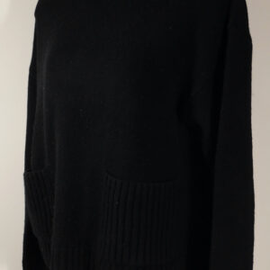 FRAME SHIRT Women's Black Wool Cashmere High Neck Long Sleeve Sweater Sz M ($398)