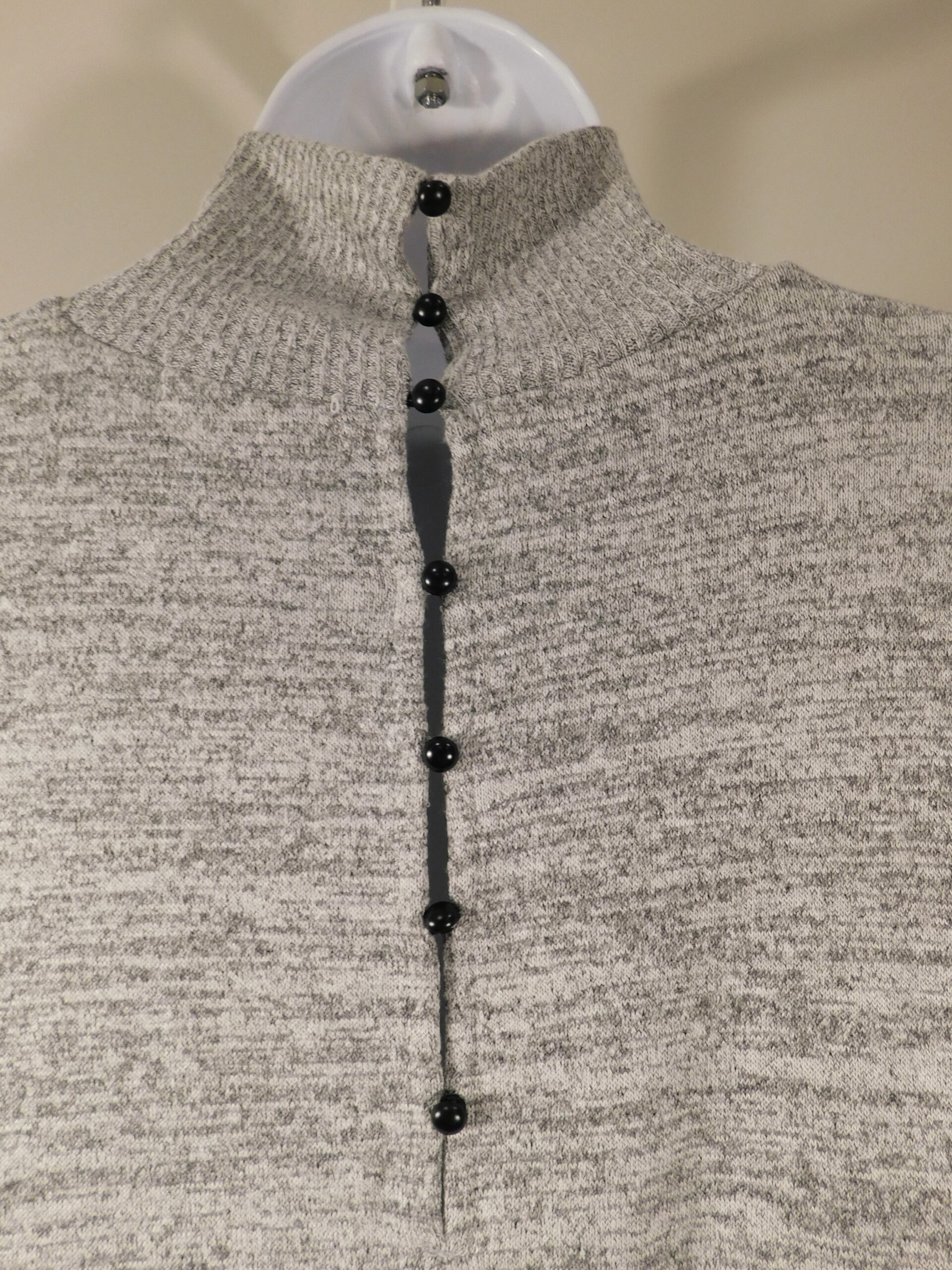 RAG & BONE Women's Light Gray Bowery Dropped-Shoulder Button-back Turtleneck Long Sleeve Sweater Sz M ($165) - Image 5