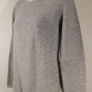 TWO BEES CASHMERE Women's Gray Wool Cashmere Tartan Patch Elbow Sweater Sz M ($285)
