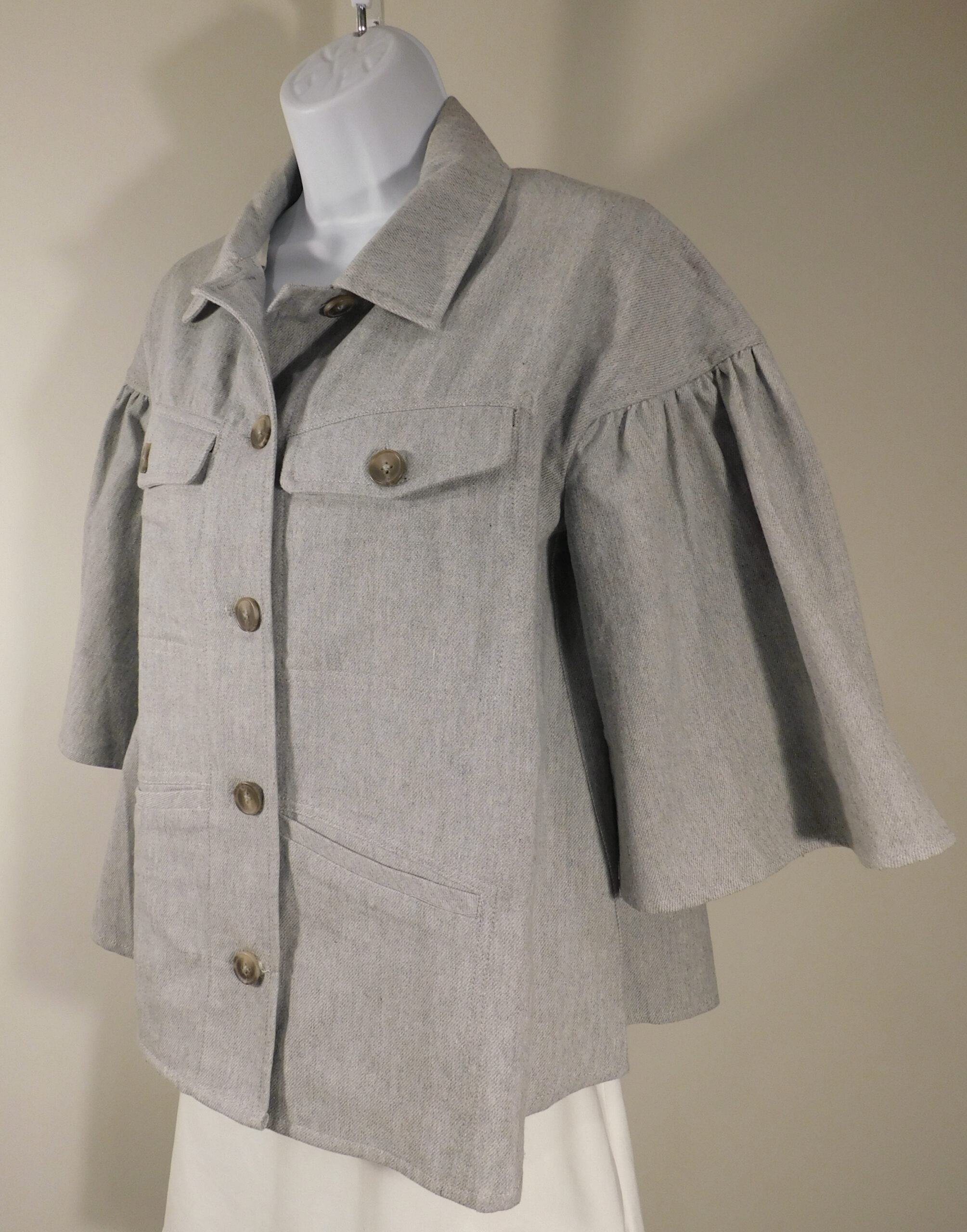 THE GREY Women's Gray Light Weight Cotton Blend Jacket Sz M