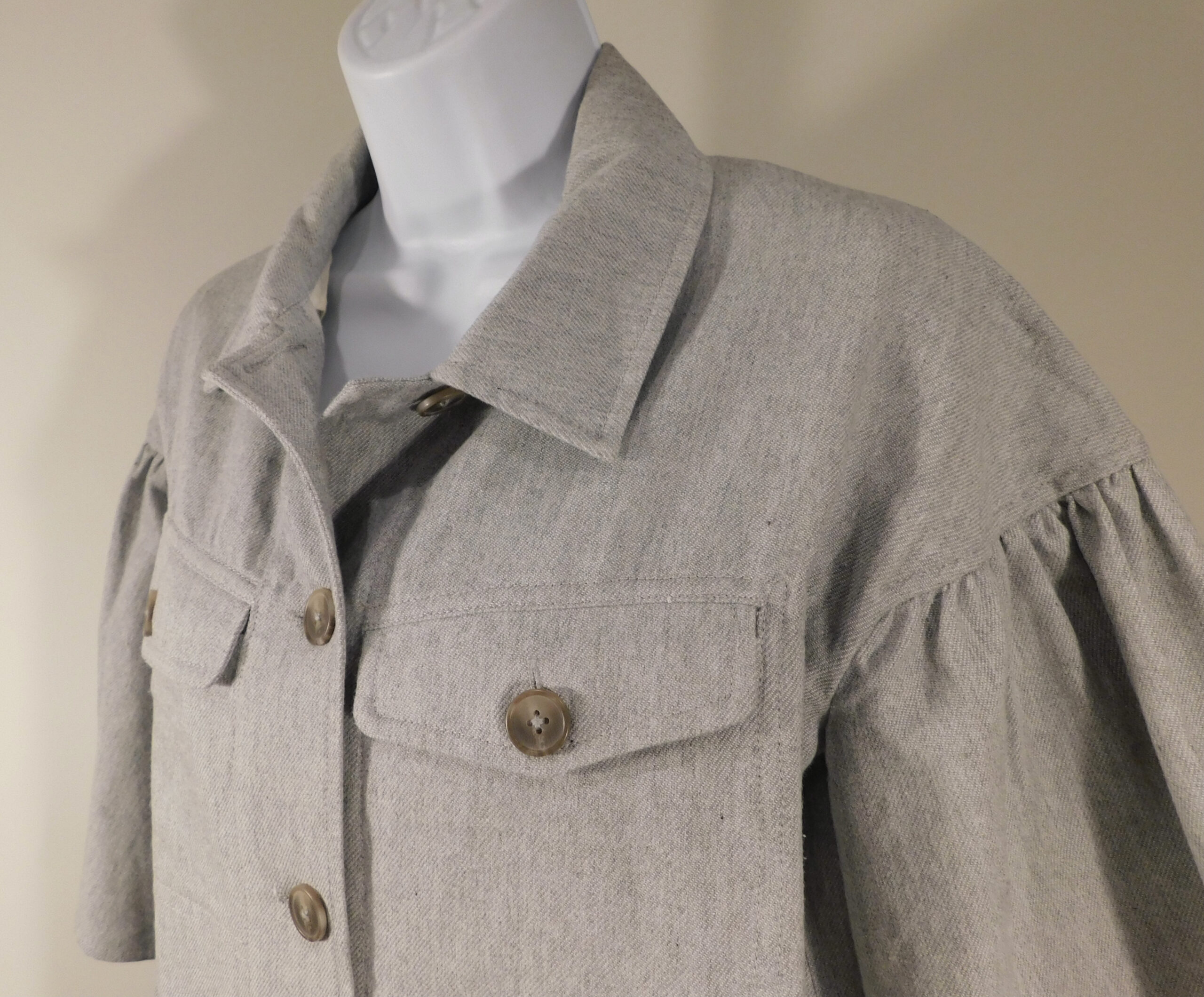 THE GREY Women's Gray Light Weight Cotton Blend Jacket Sz M - Image 3