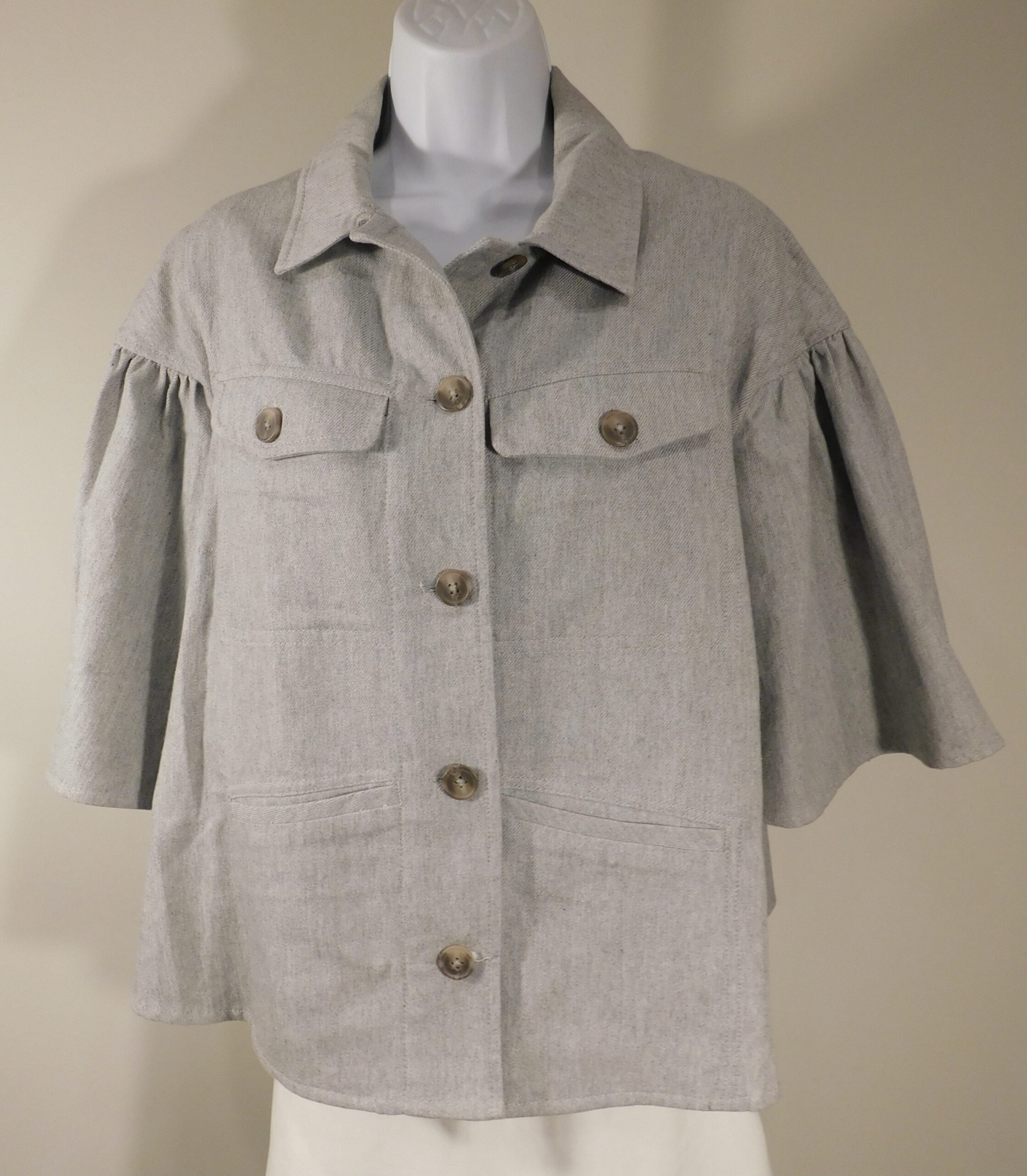 THE GREY Women's Gray Light Weight Cotton Blend Jacket Sz M - Image 4