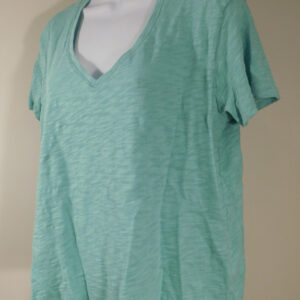 ATM ANTHONY THOMAS MELILLO Women's Aqua Short Sleeve V- Neck Cotton Blend Slub T-Shirt Blouse Sz XS/S ($95) (Copy)