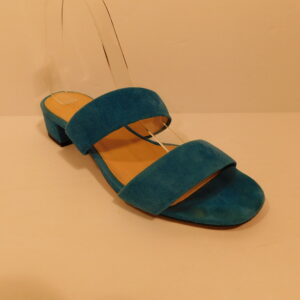 J CREW Women's Turquoise Blue Suede Slide Open Toe Sandal Shoe Sz 7