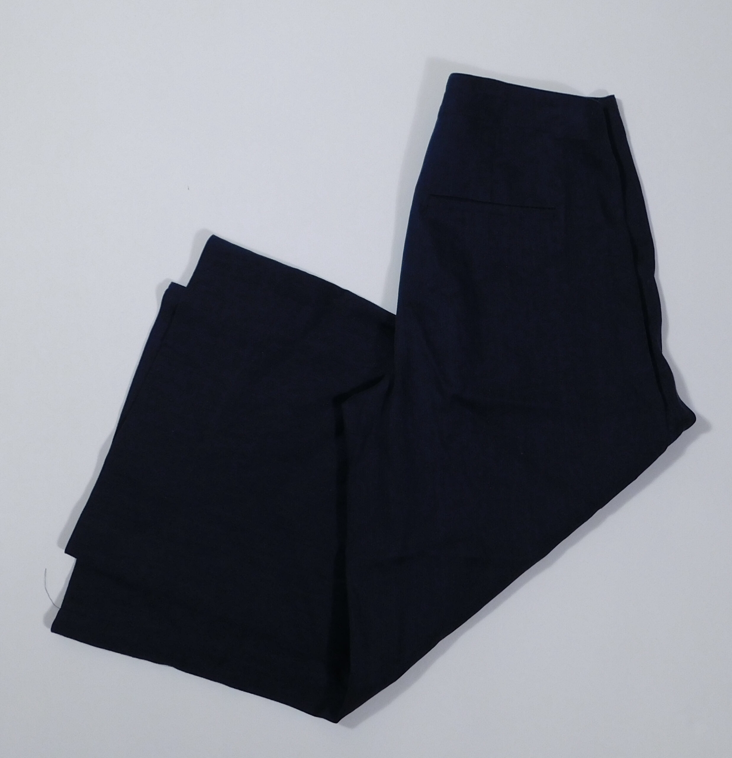VINCE Women's Midnight Blue Wide Leg Flat Front Linen Stretch Cropped Pant Sz 6