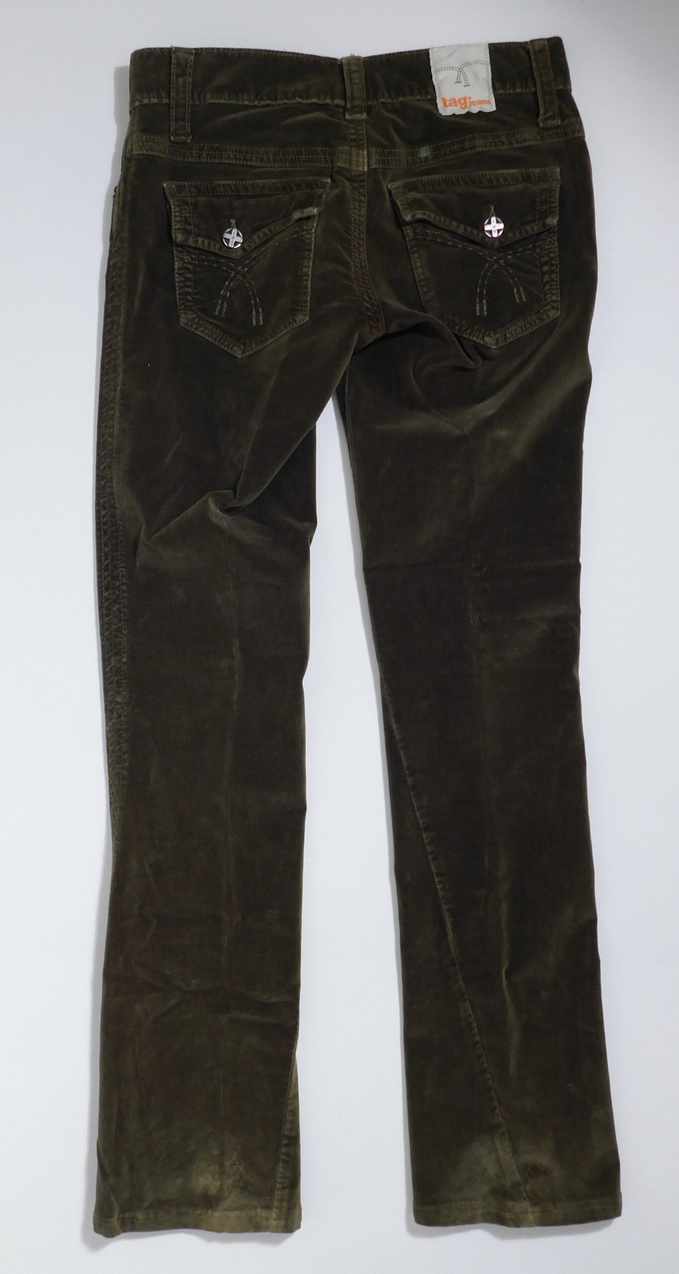 TAG JEANS Women's Green Cotton Stretch Velvet ID#7009 Pant Sz 28 - Image 5