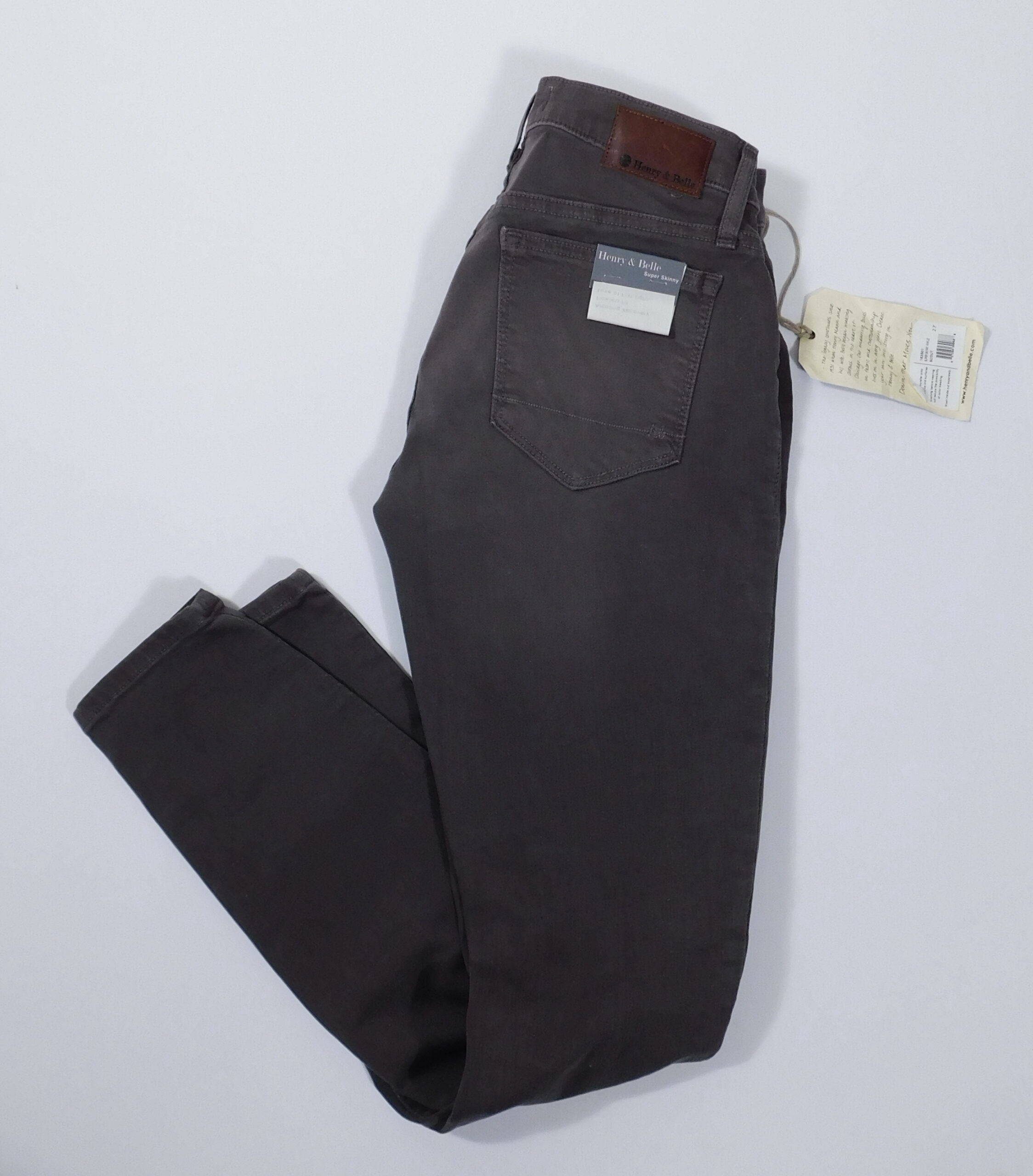 HENRY & BELLE NWT Women's Brown Cotton Stretch Super Skinny Ankle Scout Pant Sz 27 ($79)